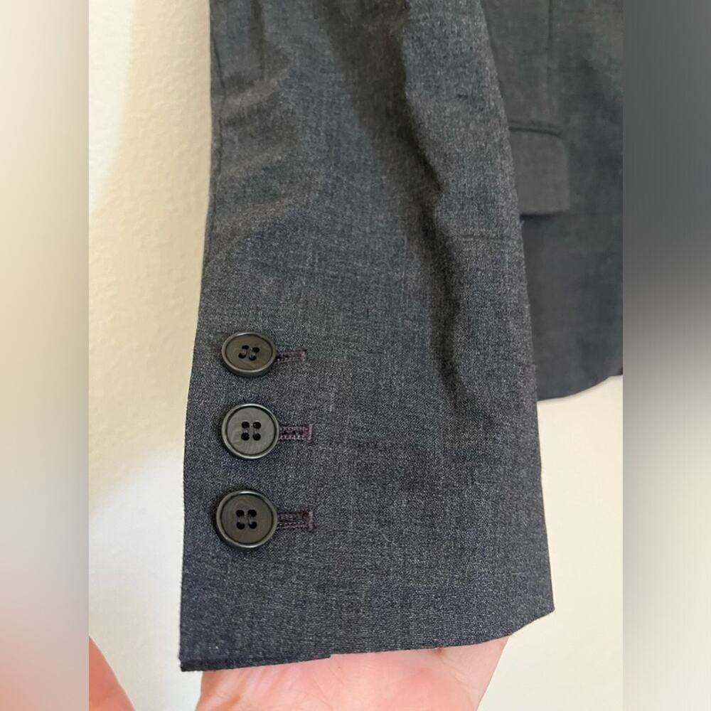 Theory Gray Wool Fully Lined One Button Blazer Mi… - image 4